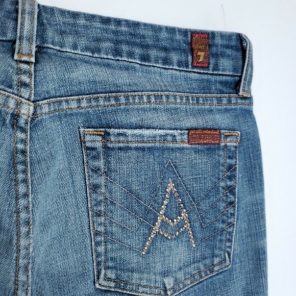 7 for all Mankind A POCKET Boot Cut Faded Jeans 29 - Picture 3 of 8